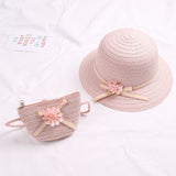 Summer Baby Flower Breathable Hat Straw Hat With Handbag