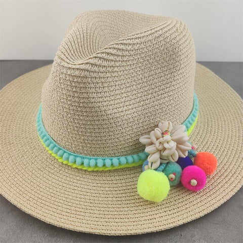 Femme Vintage Panama Hat Straw Fedora Sunhat Women