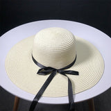 New Product Straw Hats Ma'am Leisure Go On A Journey Bow