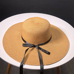 New Product Straw Hats Ma'am Leisure Go On A Journey Bow