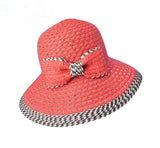 Fashion summer straw sun hat bow-tie handmade hat for women